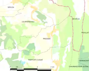 Poziția localității Pressiat