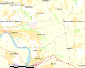 Poziția localității Reyrieux