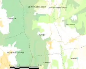 Poziția localității Ruffieu