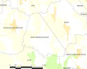 Poziția localității Saint-André-d'Huiriat