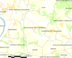 Poziția localității Saint-Étienne-sur-Chalaronne