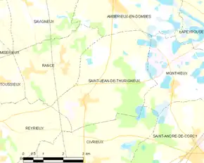 Poziția localității Saint-Jean-de-Thurigneux