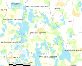 Poziția localității Saint-Paul-de-Varax
