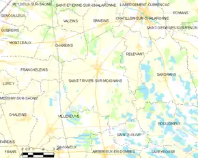 Poziția localității Saint-Trivier-sur-Moignans