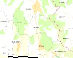 Poziția localității Salavre