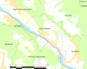 Poziția localității Sault-Brénaz