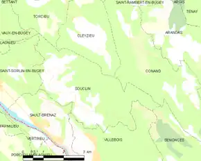 Poziția localității Souclin