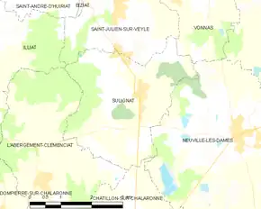 Poziția localității Sulignat
