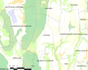 Poziția localității Sutrieu