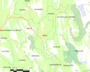 Poziția localității Tenay