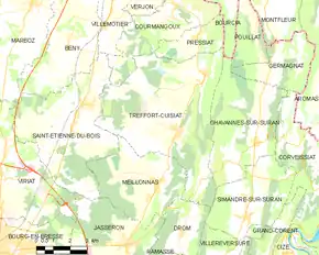 Poziția localității Treffort-Cuisiat
