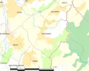 Poziția localității Versonnex