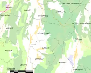 Poziția localității Vieu-d'Izenave