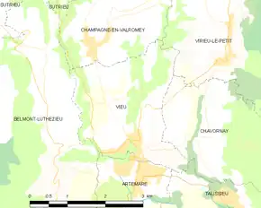 Poziția localității Vieu