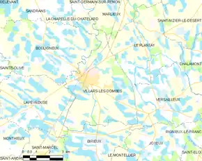 Poziția localității Villars-les-Dombes