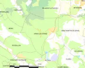 Poziția localității Virieu-le-Grand