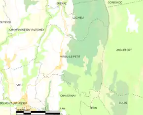 Poziția localității Virieu-le-Petit