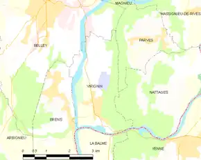 Poziția localității Virignin