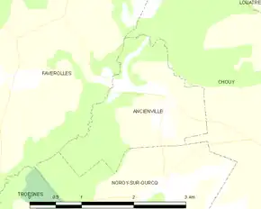 Poziția localității Ancienville