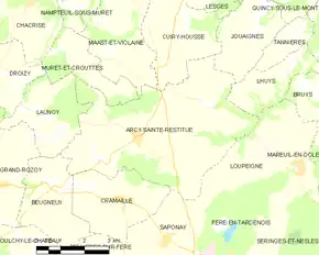 Poziția localității Arcy-Sainte-Restitue