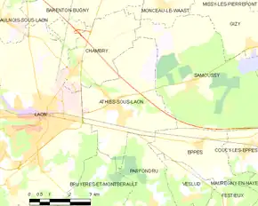 Poziția localității Athies-sous-Laon