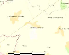 Poziția localității Aubigny-aux-Kaisnes
