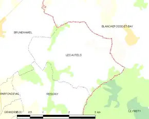 Poziția localității Les Autels