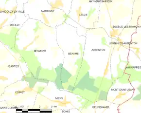 Poziția localității Beaumé