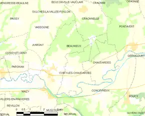 Poziția localității Beaurieux