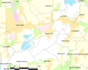 Poziția localității Beautor