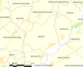 Poziția localității Bernot