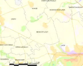 Poziția localității Besny-et-Loizy