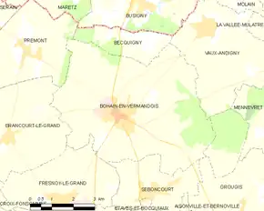 Poziția localității Bohain-en-Vermandois