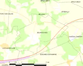 Poziția localității Bouresches