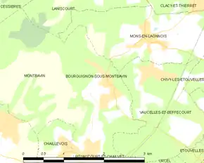 Poziția localității Bourguignon-sous-Montbavin