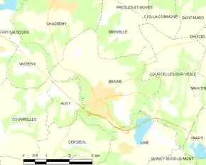 Poziția localității Braine