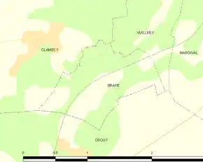 Poziția localității Braye. Aisne