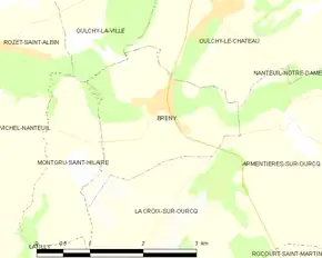 Poziția localității Breny