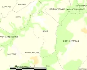 Poziția localității Bruys