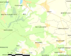 Poziția localității Bucy-lès-Cerny