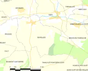 Poziția localității Burelles