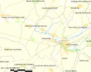 Poziția localității Chaourse