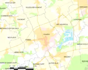 Poziția localității Chauny