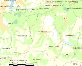 Poziția localității Chavignon