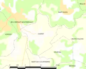 Poziția localității Chérêt