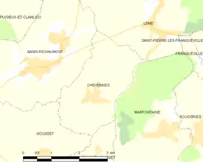 Poziția localității Chevennes