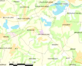 Poziția localității Ciry-Salsogne