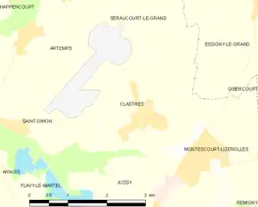 Poziția localității Clastres