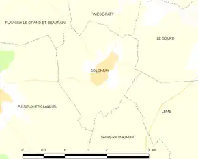 Poziția localității Colonfay