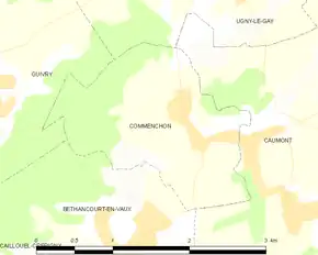 Poziția localității Commenchon